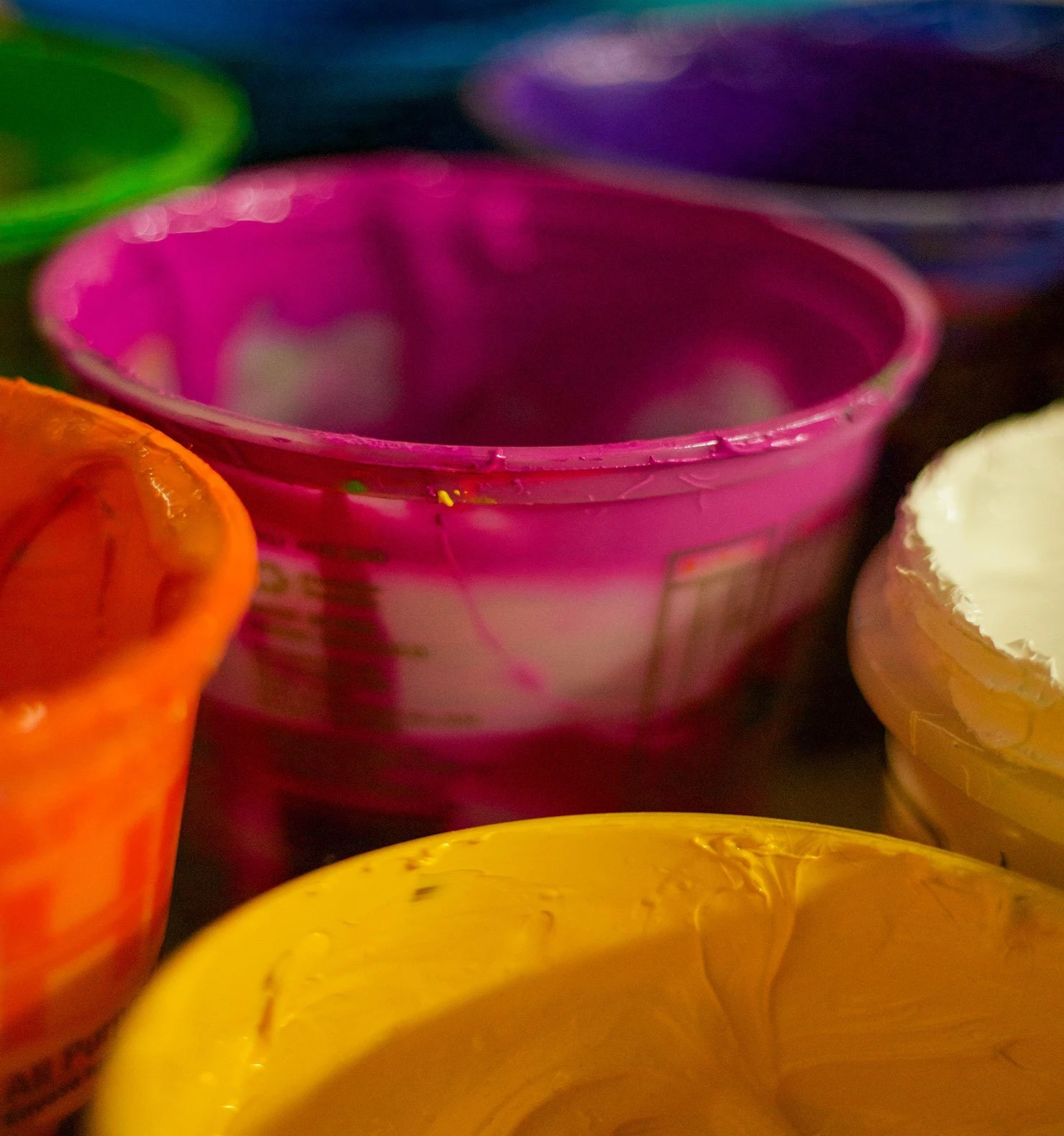 Colorful inks in the Grizzly Graphics print shop