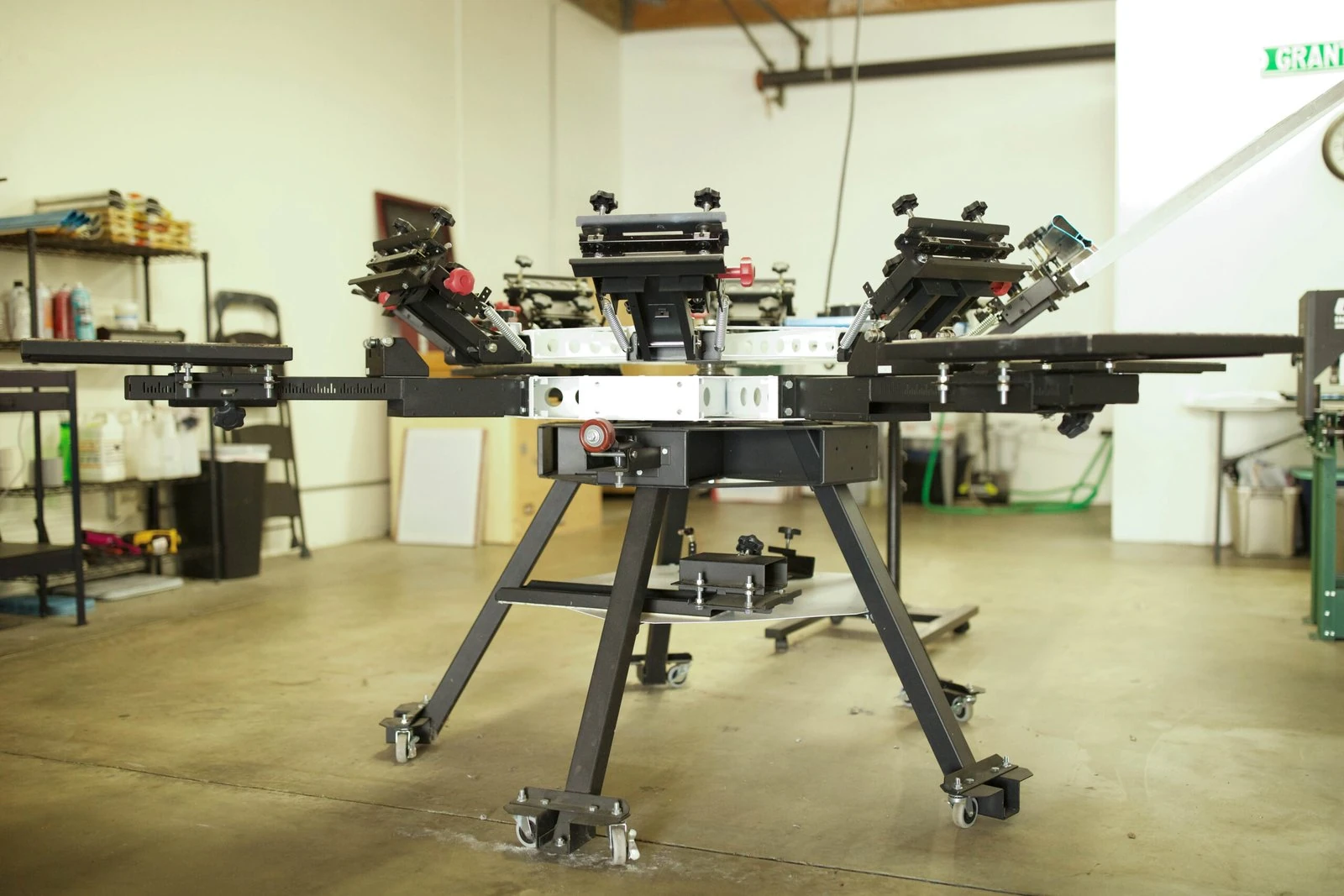 The authentic Grizzly Graphics workshop and equipment